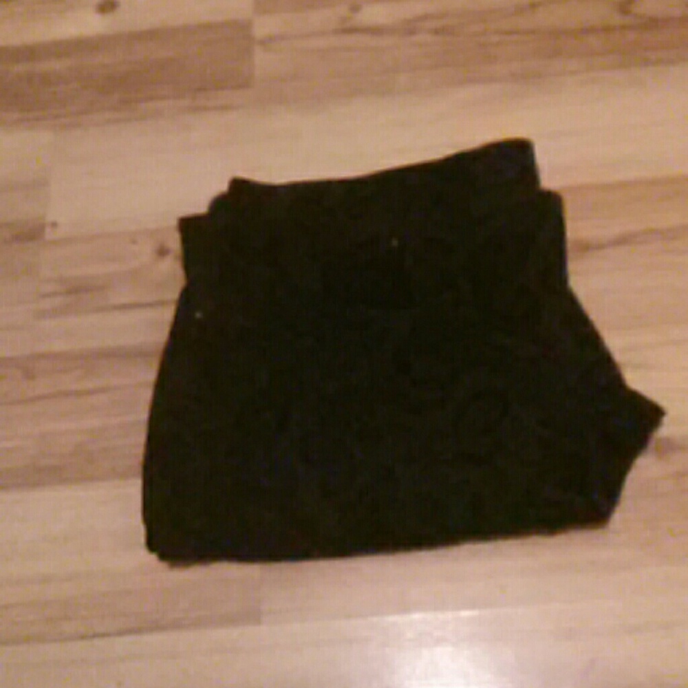 Black velvet leggings